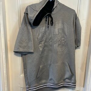 Gray Short Sleeve Hoodie